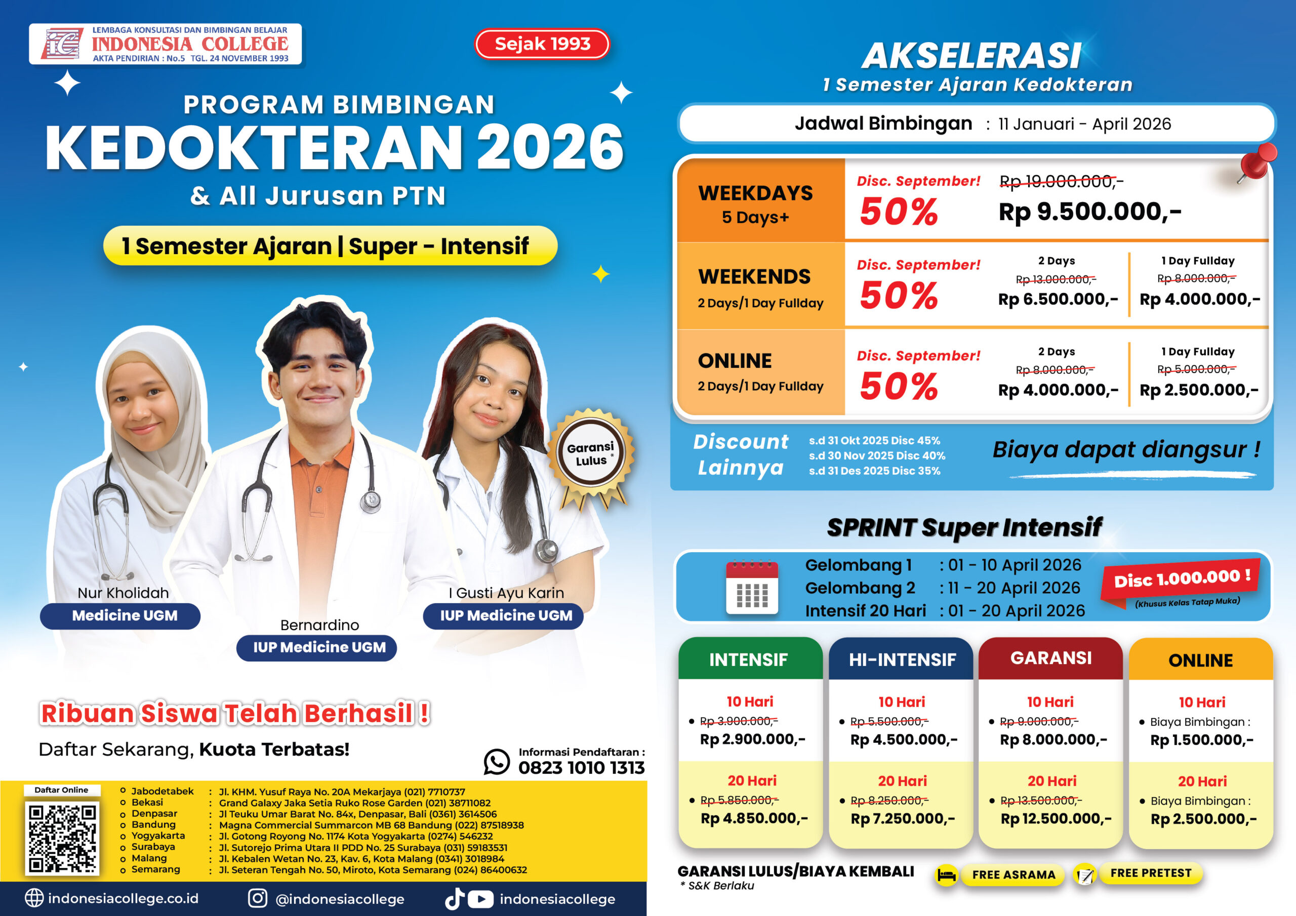 Brosur Kedokteran 2026 - Akselerasi & Sprint