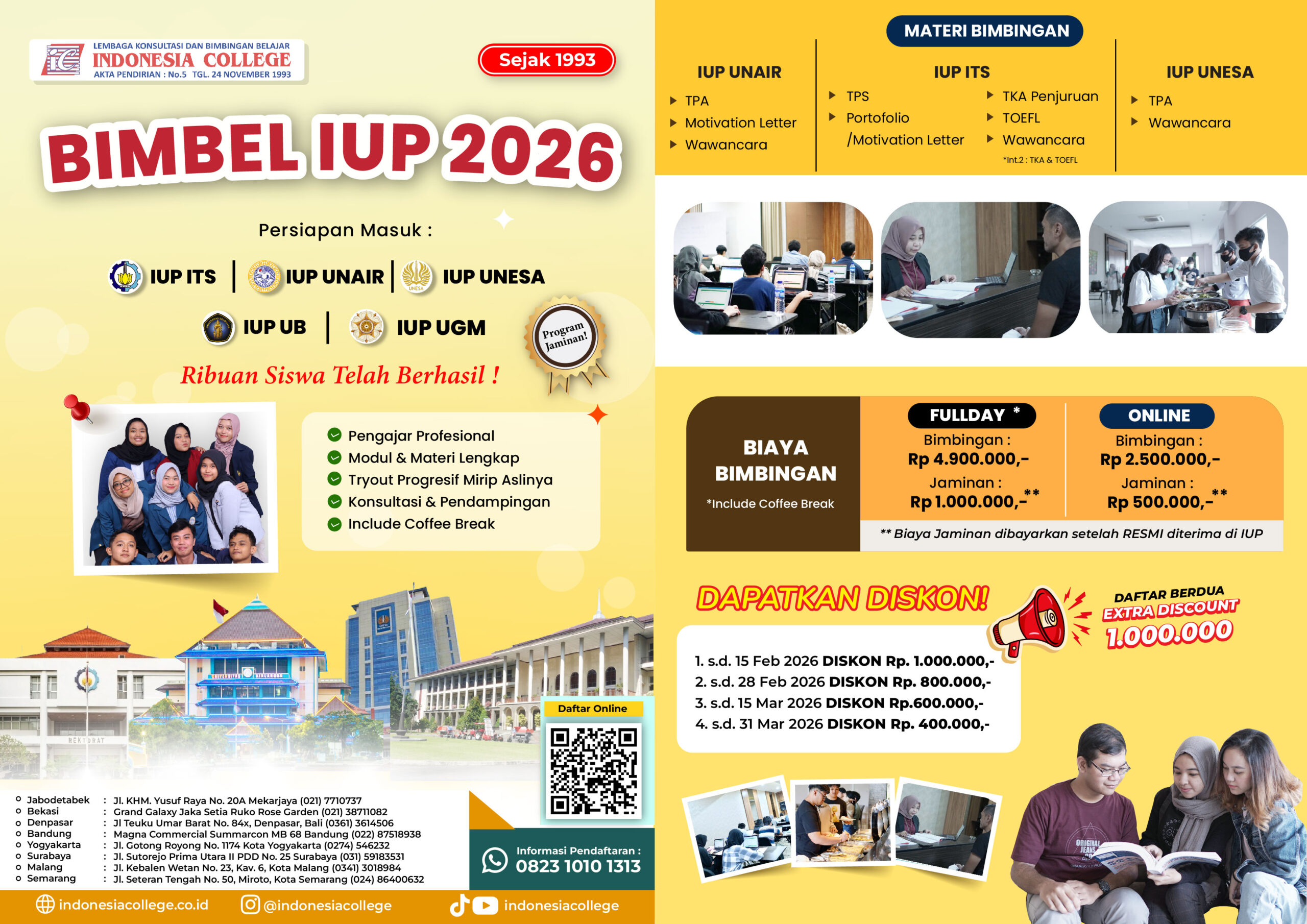 Brosur Bimbel IUP 2026 by Indonesia College