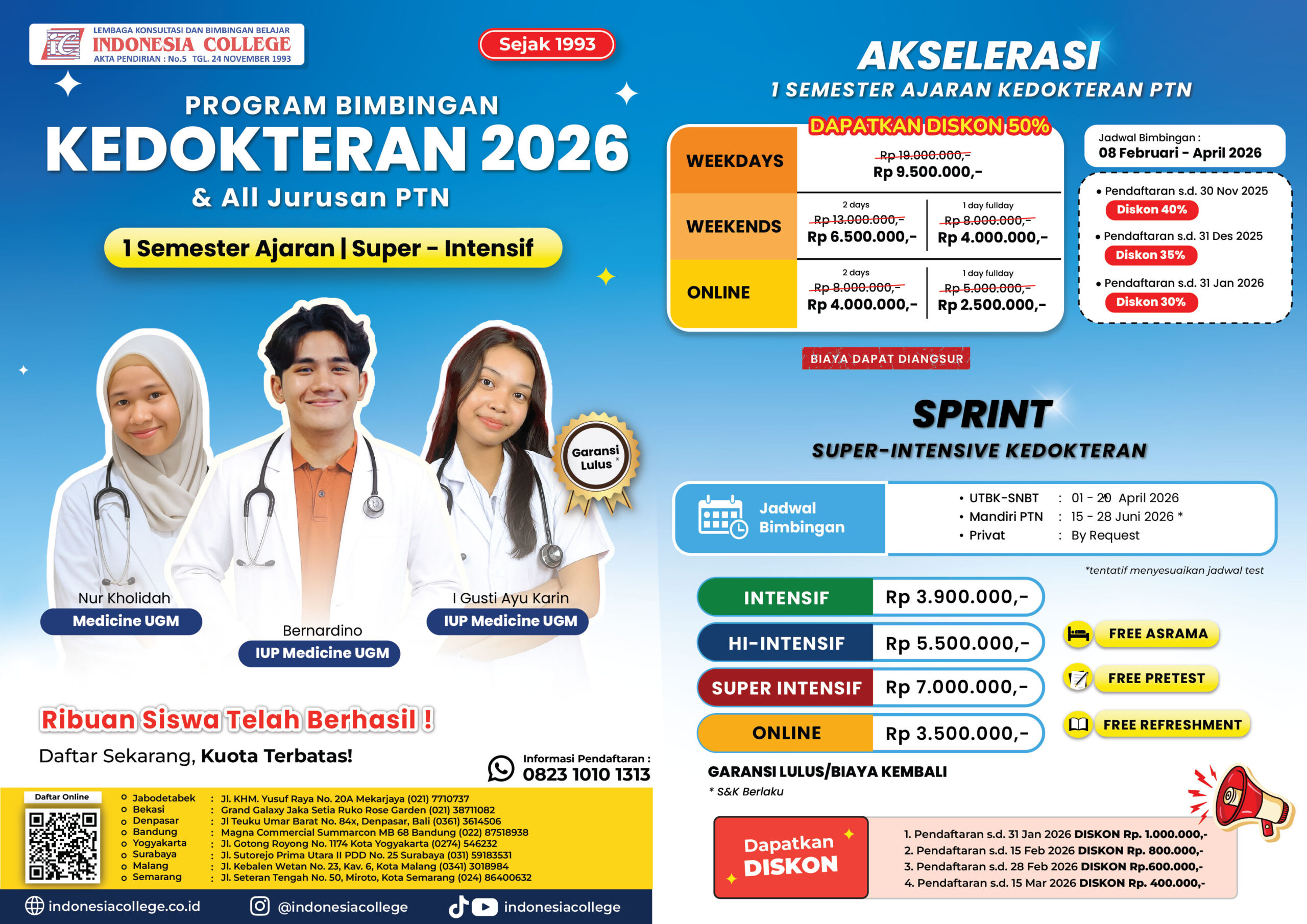Brosur Kedokteran 2026 - Akselerasi & Sprint