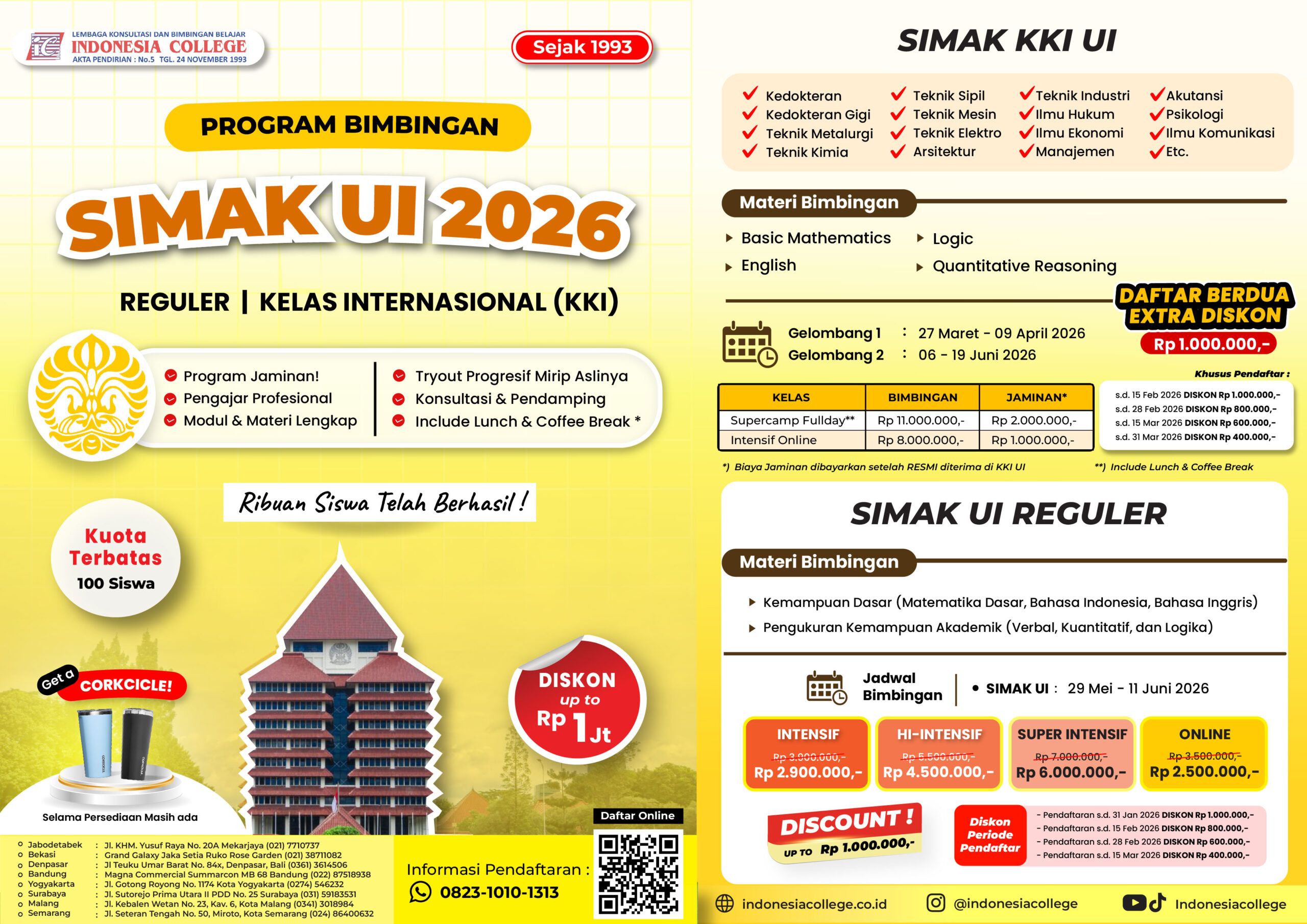 Brosur SIMAK UI 2026 - Reguler dan Kelas Internasional UI