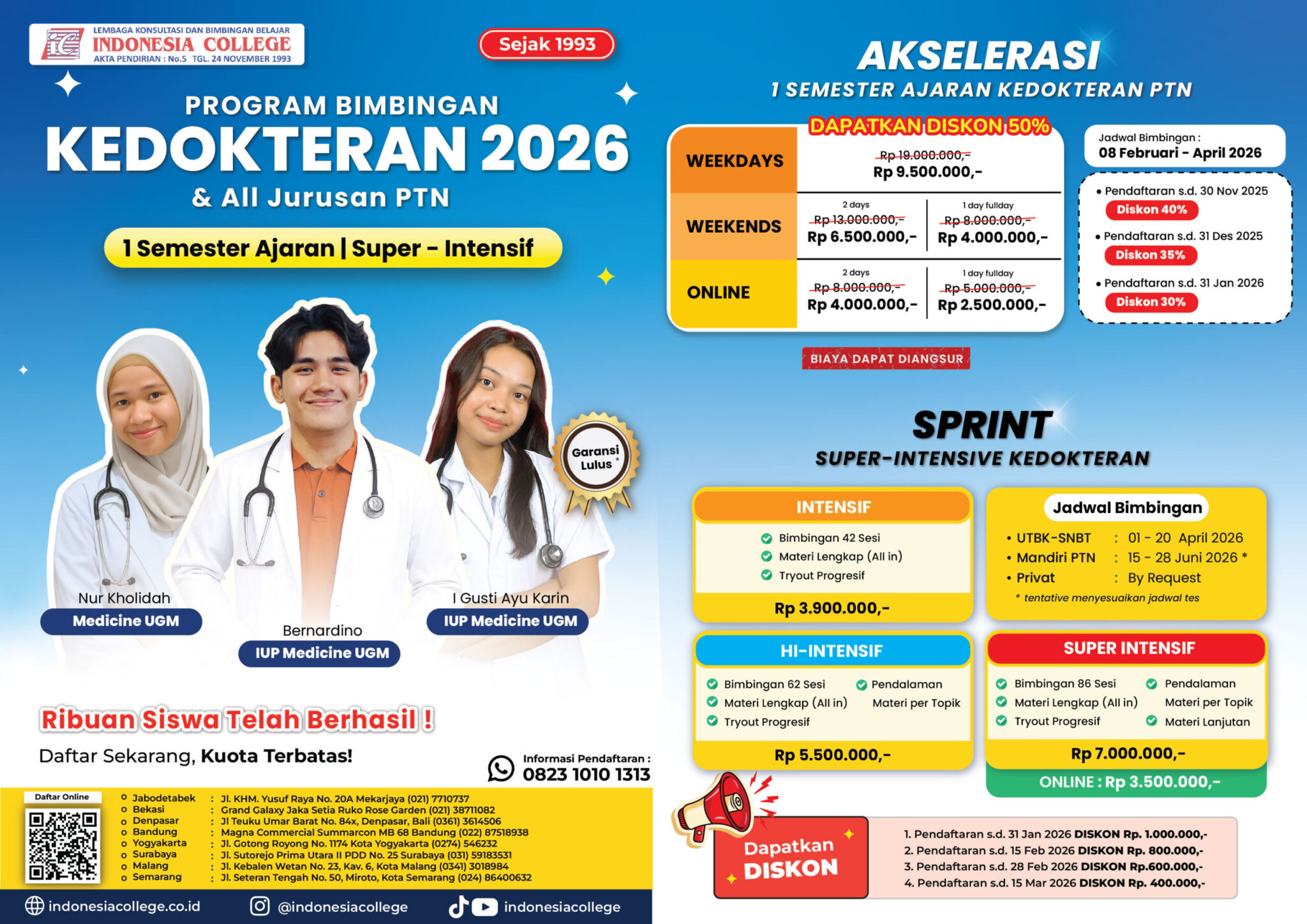 Brosur Kedokteran 2026 - Akselerasi & Sprint