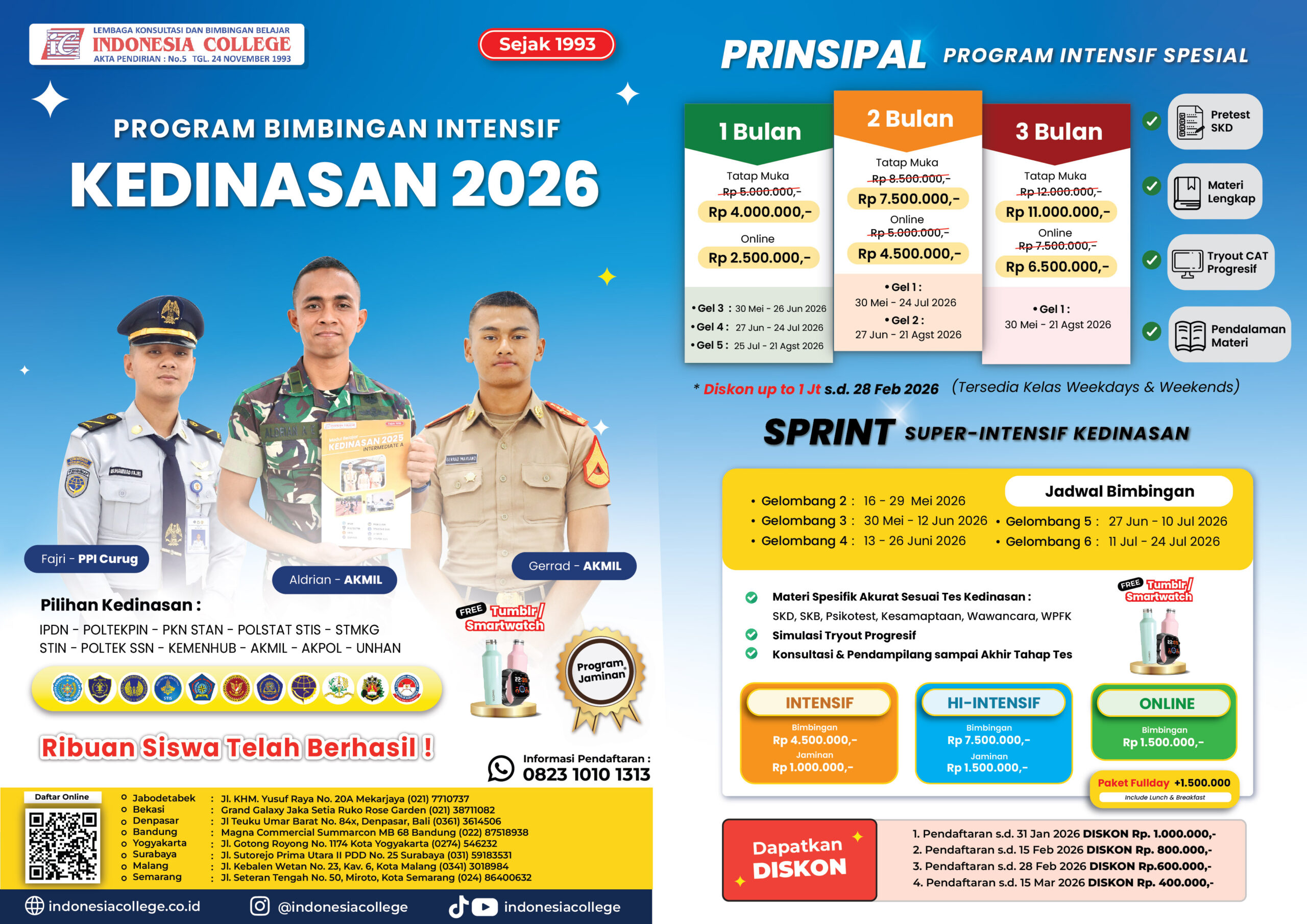 Brosur Bimbel Kedinasan 2026 -  PRINSIPAL & SPRINT