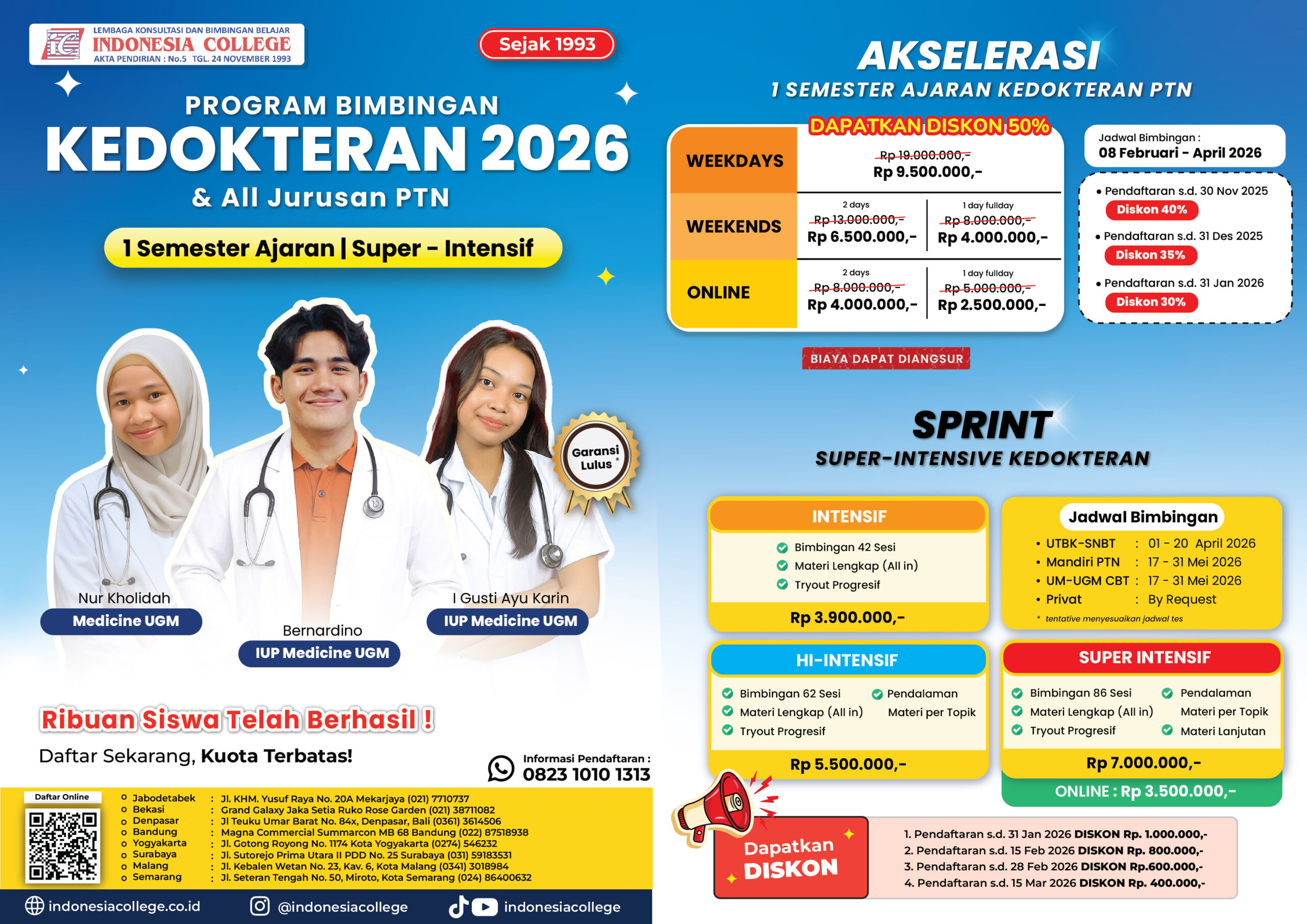 Brosur Kedokteran 2026 - Akselerasi & Sprint