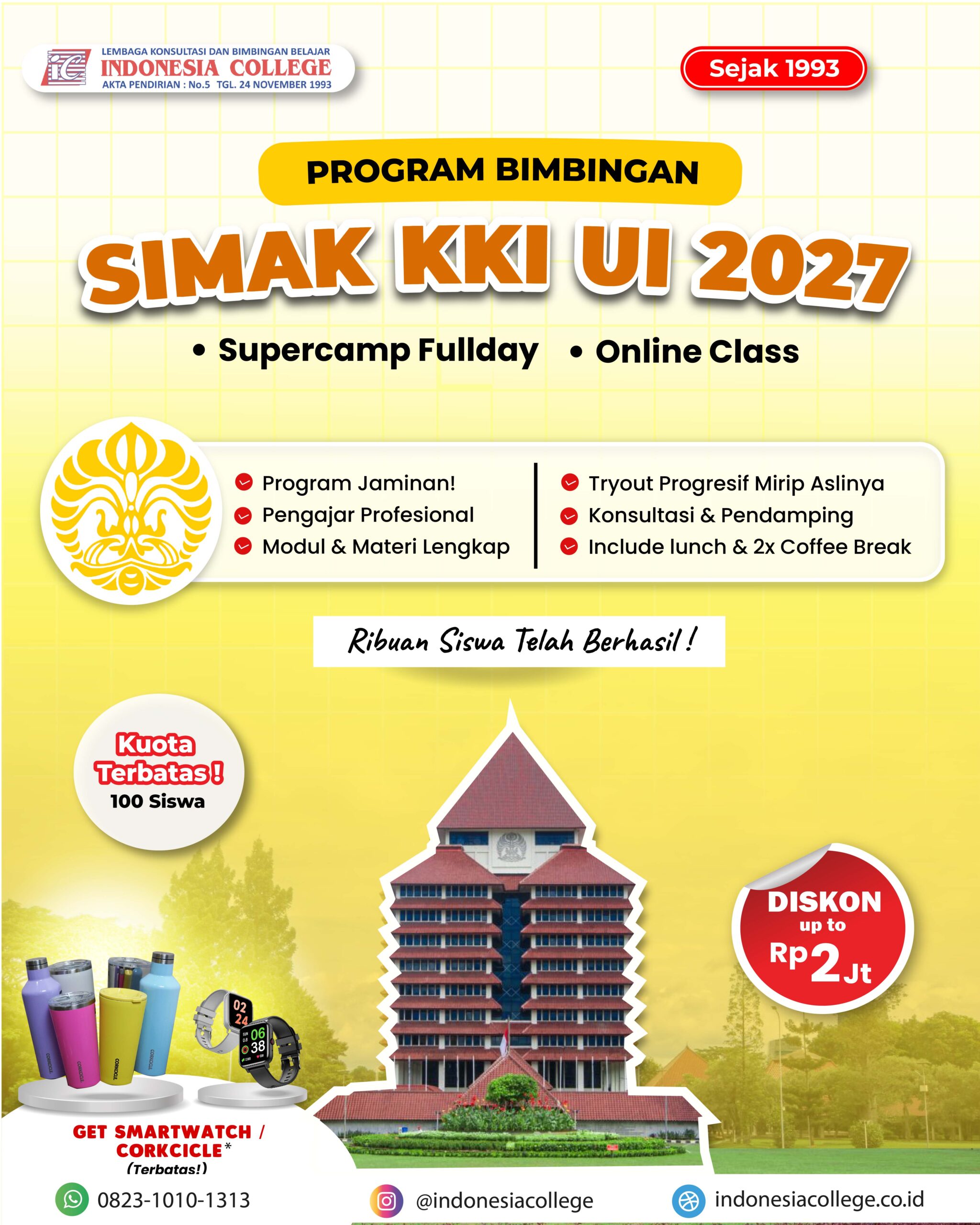 Bimbel SIMAK UI Kedokteran Indonesia College untuk persiapan masuk FK UI latihan soal try out dan evaluasi skor