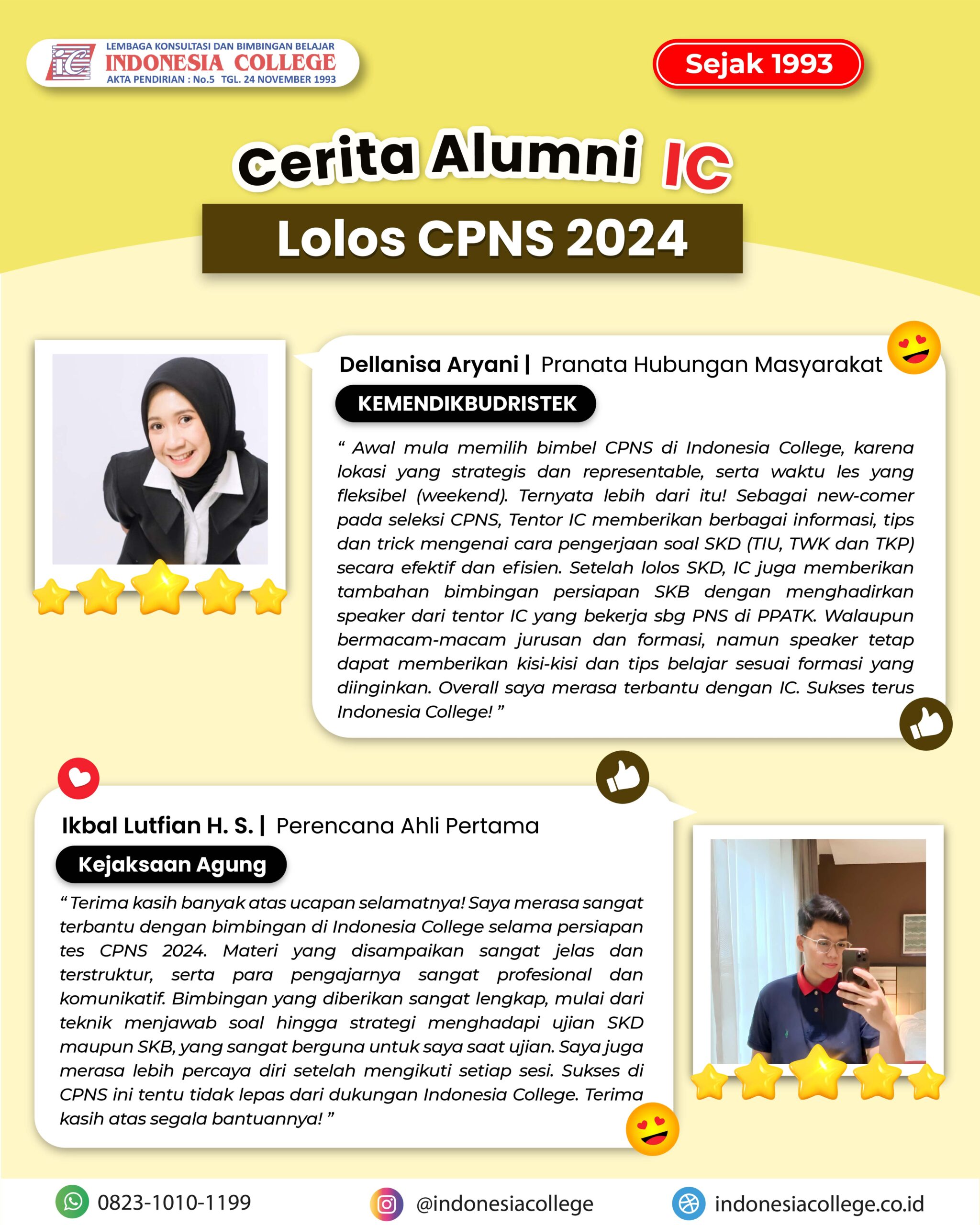 Testimoni Bimbel CPNS untuk persiapan SKD CAT dan latihan soal CPNS