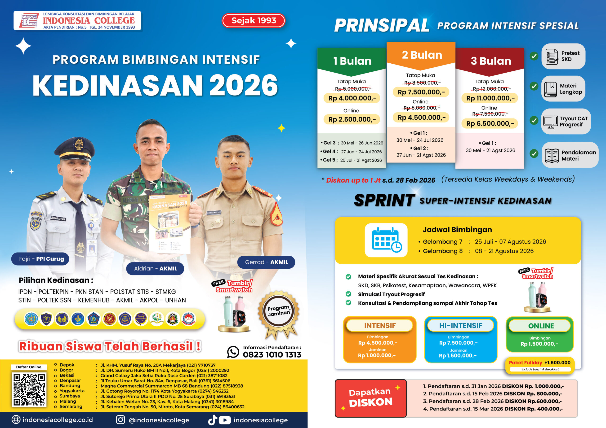 Brosur Bimbel Kedinasan 2026 -&nbsp; PRINSIPAL & SPRINT