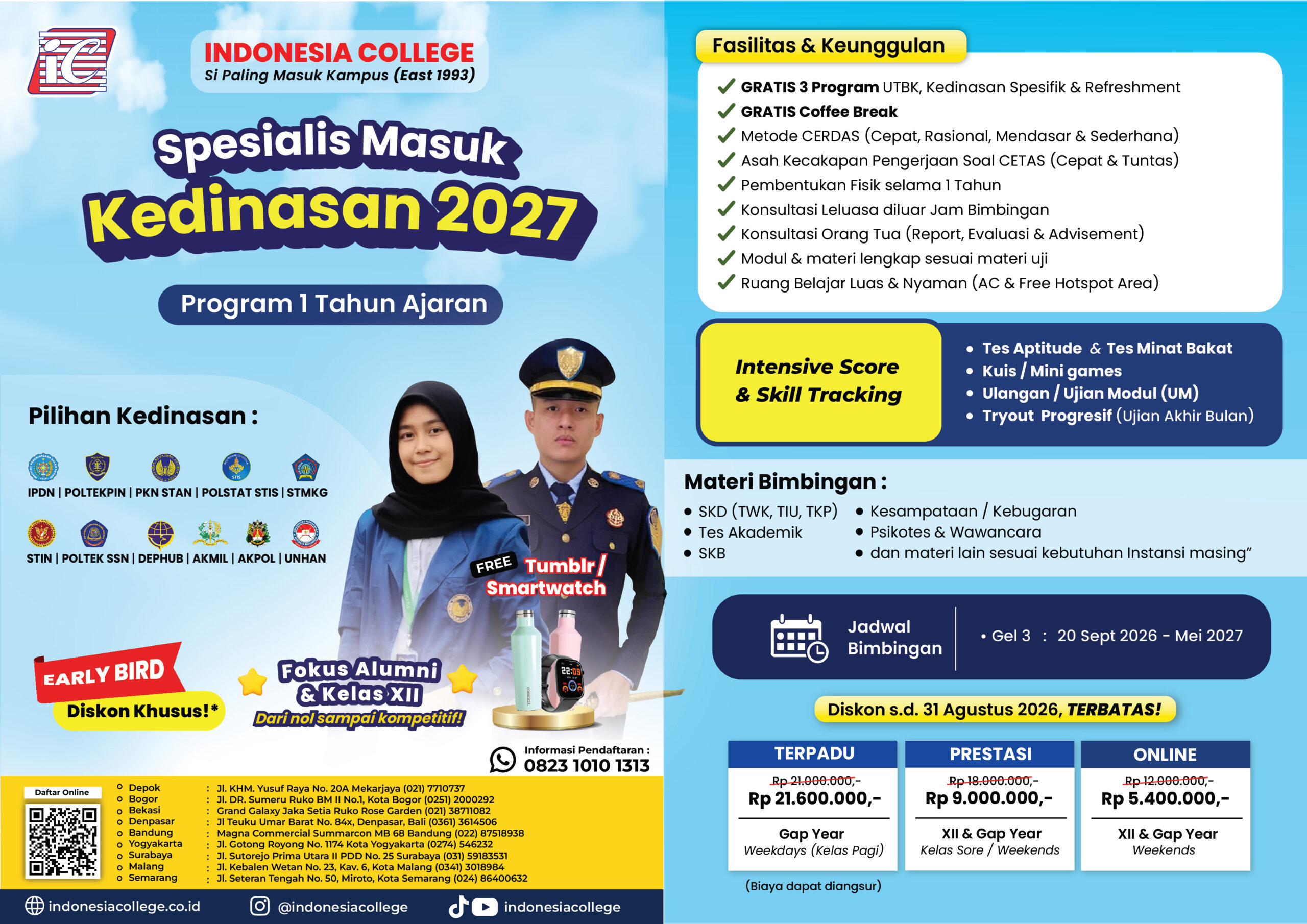 Bimbel Kedinasan 2027 - 1 tahun ajaran